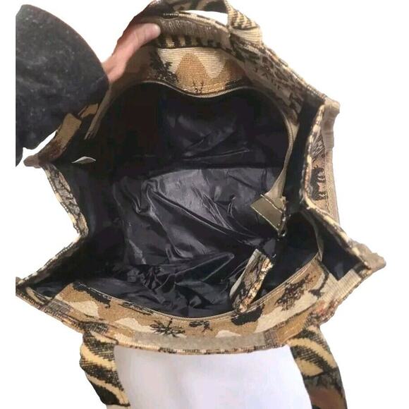 JADE African Safari Print Tapestry Tote Shoulder Bag W/ Coin Bag Shopping Travel - Picture 10 of 13